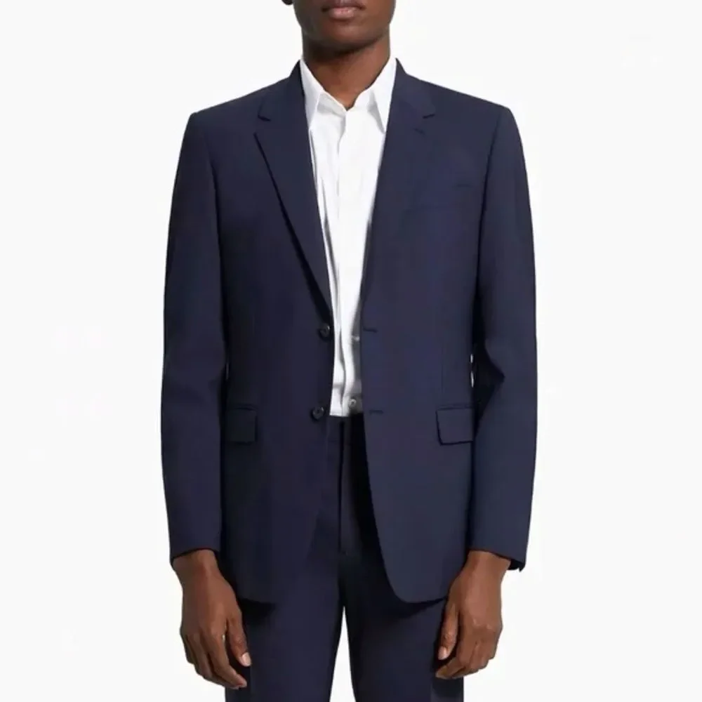 Theory Xylo NP Ostro Wool Blazer Jacket in Navy Blue Size 36R